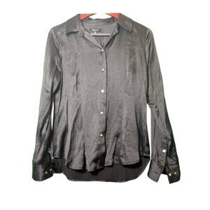 Gently Worn Black MADEWELL Long Sleeve Blouse Size 4 (BB0903)